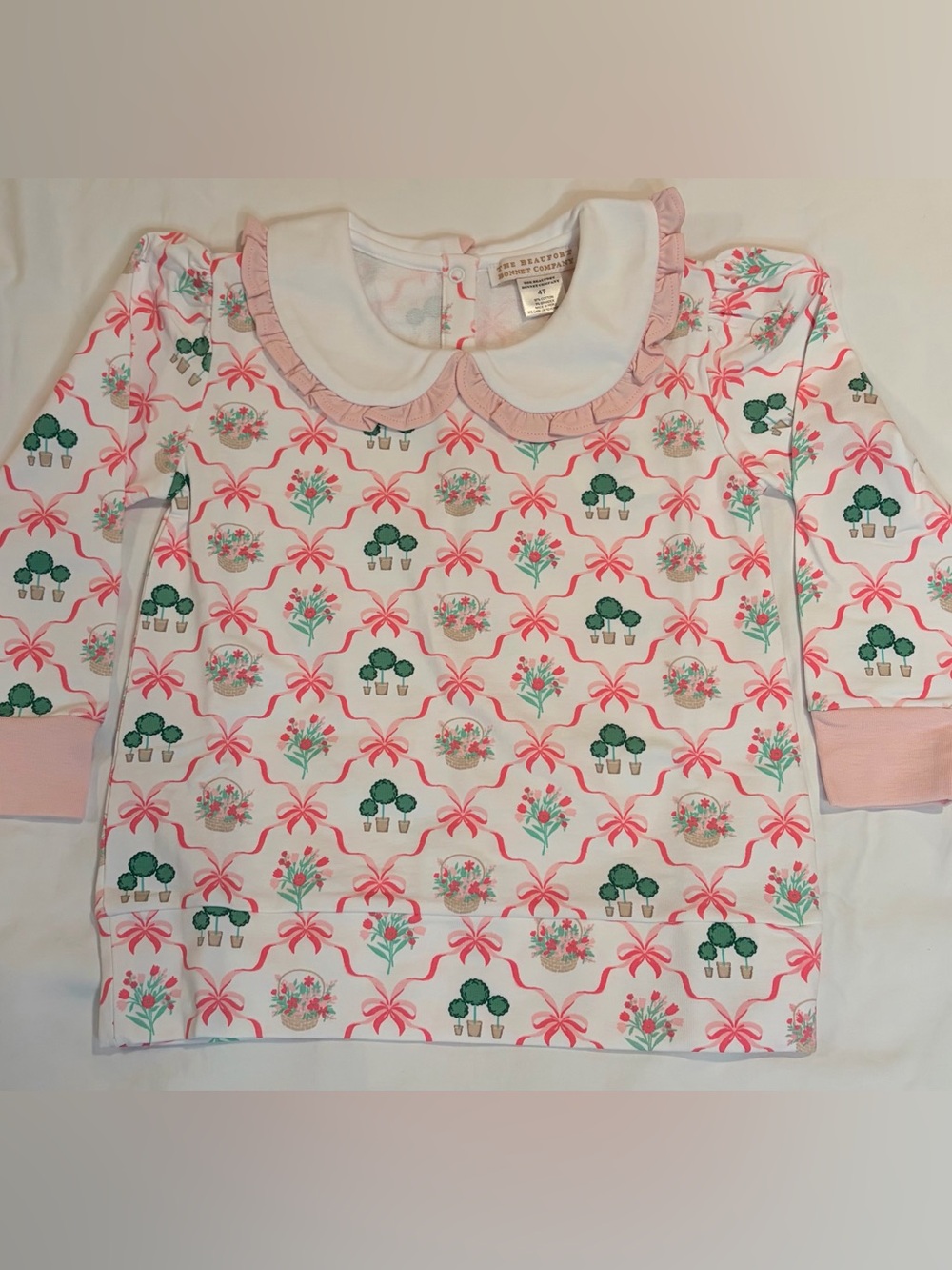 The Beaufort Bonnet Co Maude’s Ruffle Cassidy Comfy Crewneck sz 4T NWT
